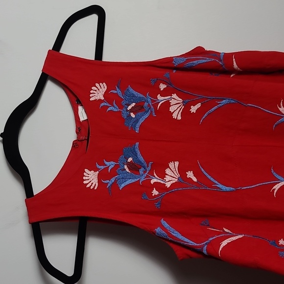 ANTHROPOLOGIE AKEMI + KIN "Lila" Embroidered Linen Blend Floral Dress Size XS - Picture 6 of 16